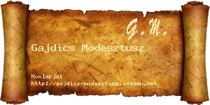Gajdics Modesztusz névjegykártya